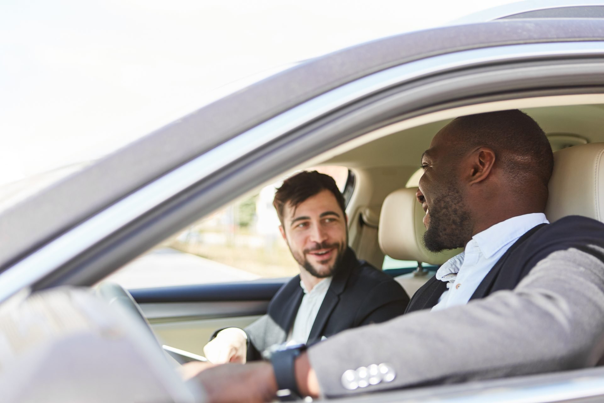 Carpooling Carsharing two men in car