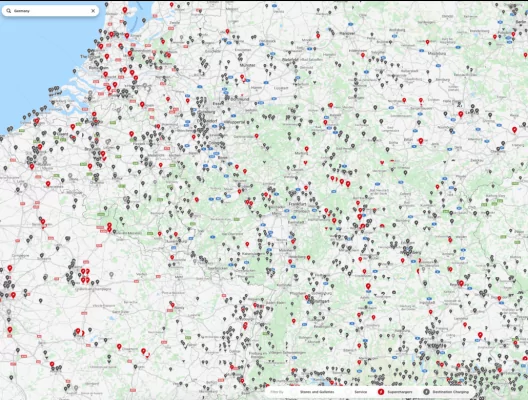 Charging map Europa